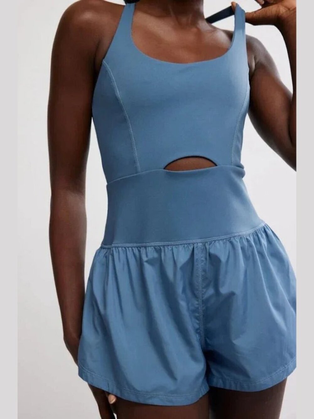 Free People Movement Righteous Runsie Romper - Skyline Blue - Size Large